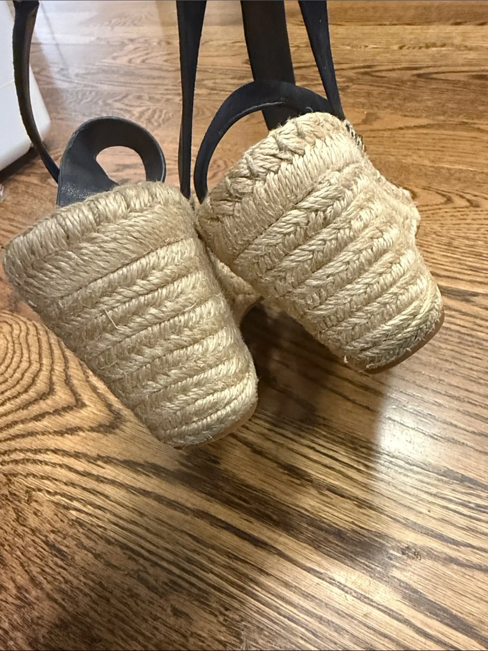 Tory Burch Navy Suede Espadrille Wedge Sandals